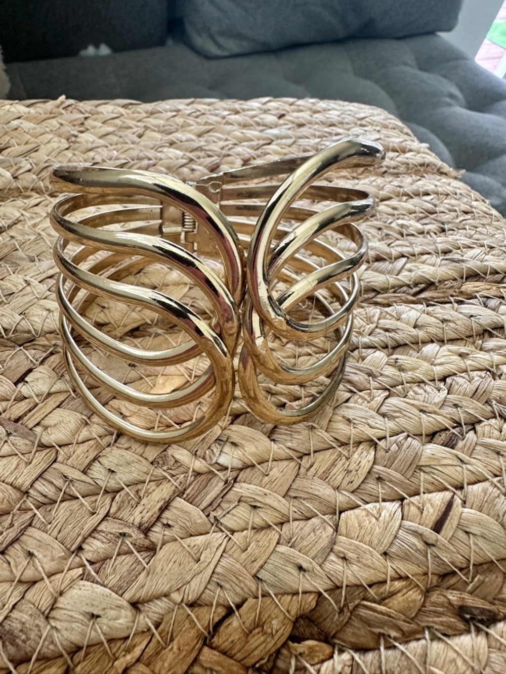 Gold Openwork Multi-Band Cuff Bracelet - Women Jewelry